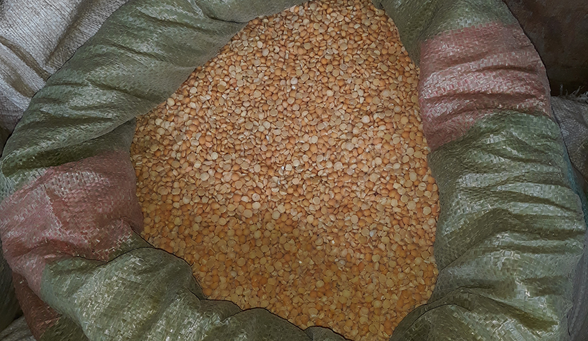 Yellow lentils sold in Kimironko market. A kilogramme goes for Rwf 1,200. / Photos: Lydia Atieno