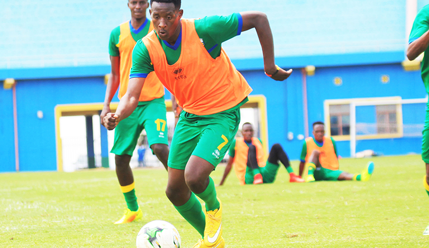 Striker Abeddy Biramahire during a past training session. The AS Kigali forward has vowed to help guide his side past his former club Sportif Sfaxien. / Sam Ngendahimana.