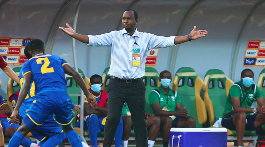 Amavubi coach Vincent Mashami during the goalless draw against Morocco last week. Amavubi need to beat Togo to proceed to the Quarterfinals of CHAN 2020. 