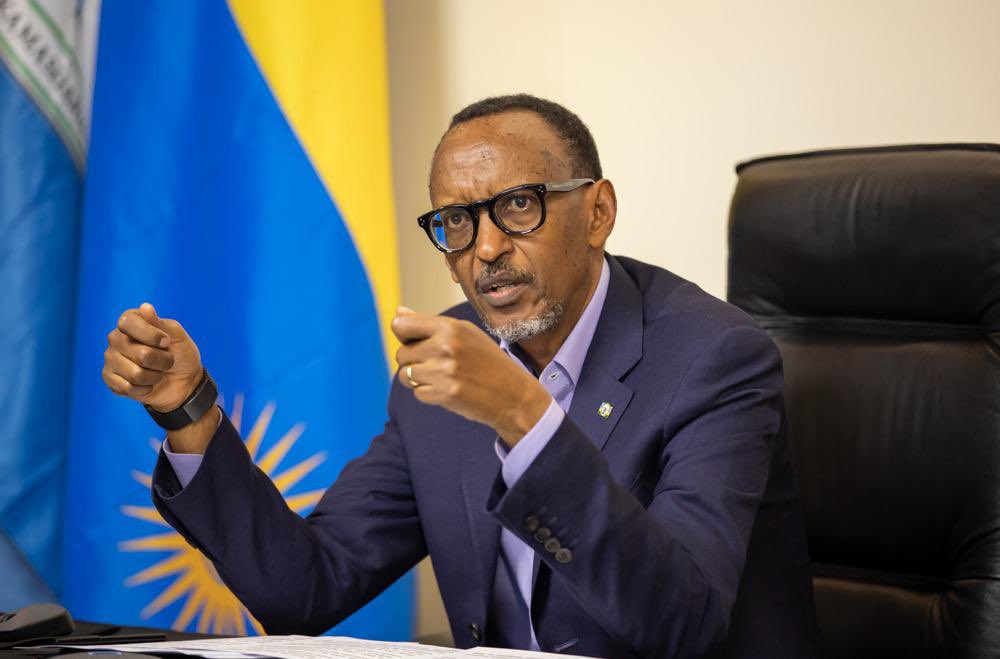 President Paul Kagame speaks at the virtual Davos Agenda 2021 forum on Monday. The President backed the review of social protection systems in the wake of the Covid-19 pandemic, which has put pressure on public spending and eroded jobs. / Photo: Village Urugwiro