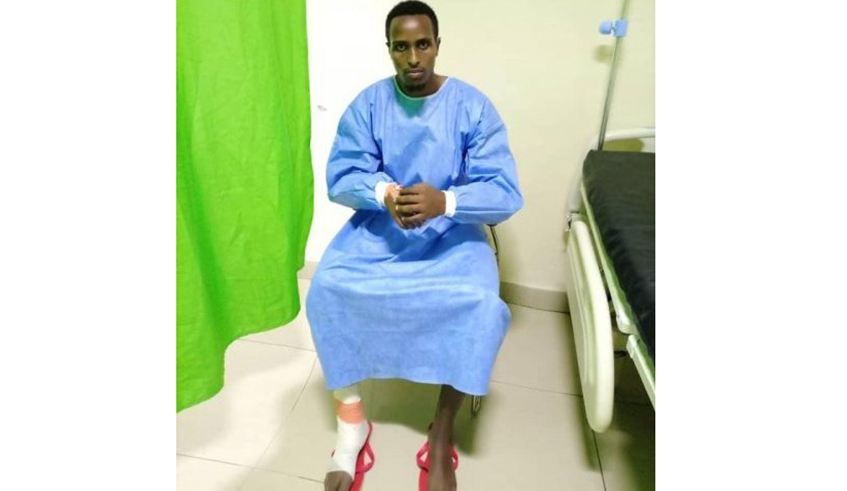Sports club Kiyovu left-back Eric Irambona is expected to be out of action for at least six months. / Photo: Courtesy.