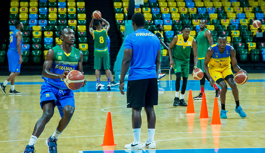 Mwinuka presides over the team's training session on Sunday, January 24. He said he's confident his side will put in a strong performance during window two of the Afrobasket qualifiers. / Photo: Dan Nsengiyumva.