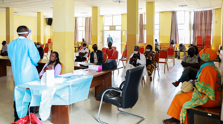 Some of the chronically ill Rwandans undergo Covid-19 testing at Remera Sector in Gasabo District on January 23. 