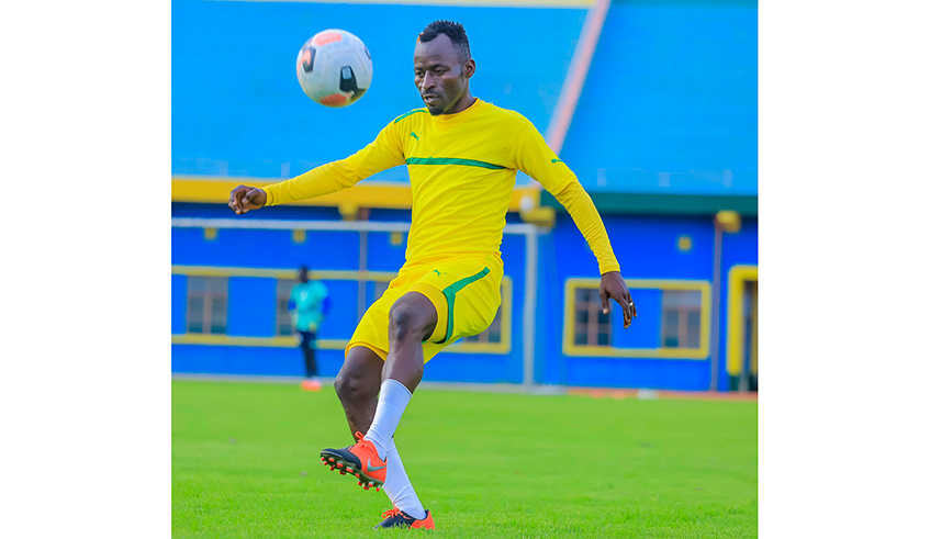 AS Kigaliu2019s striker Shaban Shabalala during a training session at Amahoro Stadium. / Courtesy.