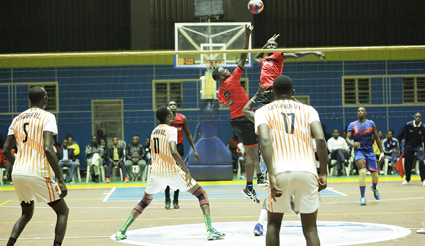  REG Volleyball players in action during a league match against Gisagara last year. The Volleyball pre-season tournament is slated to start next month. / Craish Bahizi.