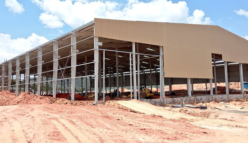 The ongoing Construction activities of Rwf5 billion electric cables factory in Nyanza District . / Courtesy