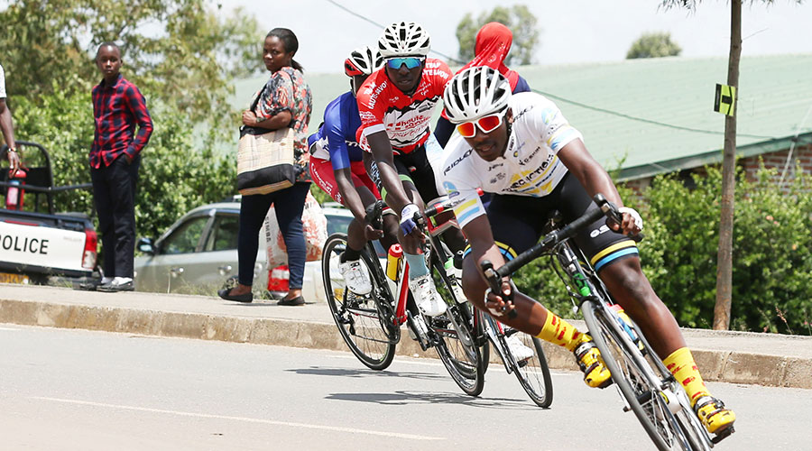 Benediction Ignites and Team Rwanda rider Renus Byiza leads a break away during Tour du Rwanda in 2019. Team Rwanda riders will start preps next month. 