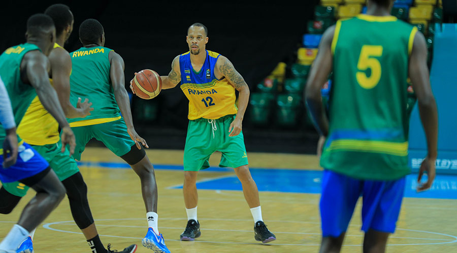  Kenneth Gasana, a US-based national basketball team player with the ball during a training session at Kigali Arena on February 9. 