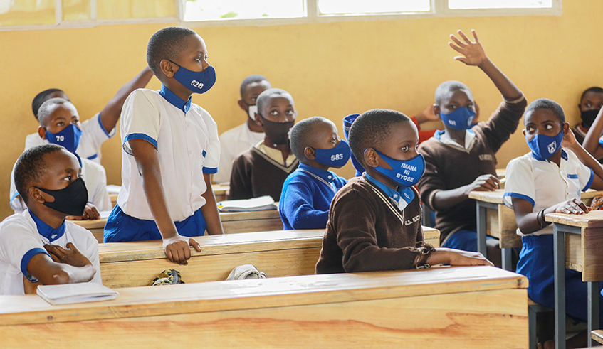 Students during a class at Groupe Scolaire Kicukiro on January 13. / Photo: Dan Nsengiyumva.