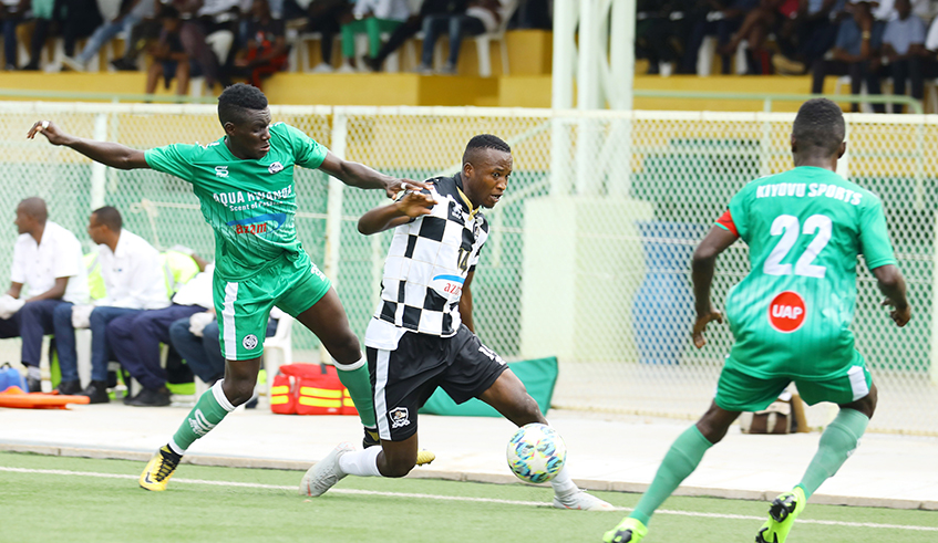 APR FC striker Lague Byiringiro during a league match against SC Kiyovu in 2020. The youthful forward is one of several rising stars in the country. / Photo: Sam Ngendahimana.