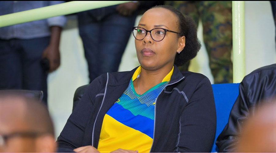 Aurore Mimosa Munyangaju, the Rwandan Minister of Sports. 