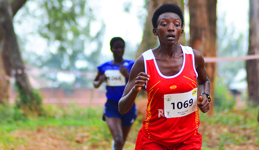APR Athletics Club runner Martha Yankurije during a Cross Country competition in Kicukiro last year. The runner is targeting a spot at the 2020 Olympics Games in Tokyo, Japan. / Sam Ngendahimana.