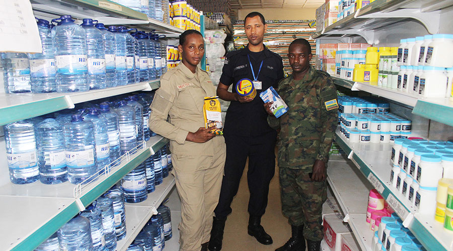 Some of the beneficiaries of the Armed Forcesu2019 Shop in Kigali. 