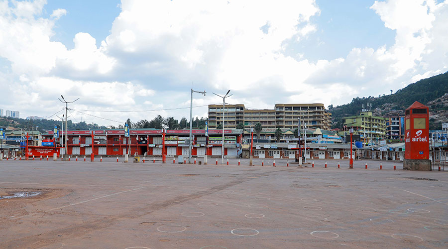 A view of a deserted  Nyabugogo Taxi Park during the recent lockdown in the City of Kigali in January. 
