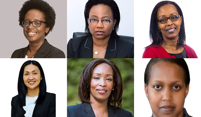Top Row (L-R)Diane Karusisi (Bank of Kigali), Alice Kilonzo (Ecobank), Christine Baingana (Urwego Bank)Bottom Row (L-R)Arah Sadava (AB Bank), Lina Mukashyaka (NCBA),  and Kampeta Sayinzoga (BRD). / Photos: Courtesy.