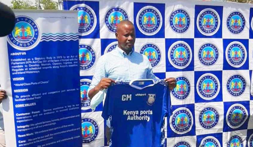 Andre Casa Mbungo during his unveiling as head coach of Kenyan Premier League side Bandari FC last year. The 50-year-old has been named coach of the week three times in a row in the Kenya premier league. / File.
