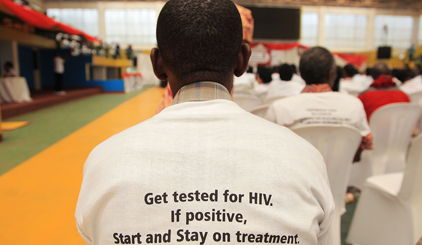 A participant wearing a t-shirt with a theme of the day during the AIDS Day. Children as young as 12-years-old can now  take an HIV test. / Photo: File.