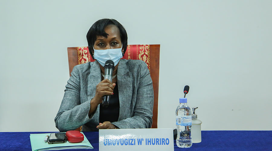 Mrs. Solange Uwingabe from the PSR party elected as Spokesperson of the National Consultative Forum of Political Organization at Lemigo Hotel on March 25, 2021. 