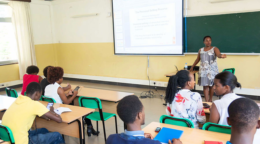 University of Rwanda students during a class at Gikondo Campus. 