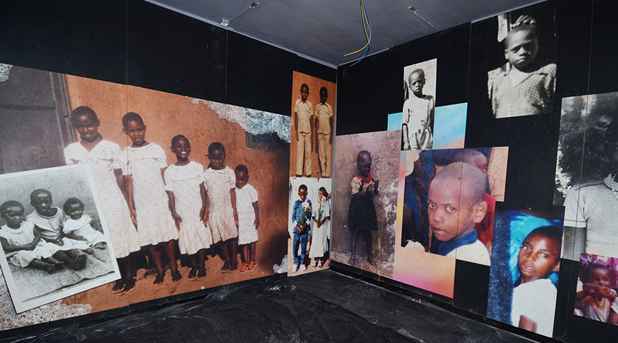 Pictures of children killed during the Genocide against the Tutsi at Murambi Genocide Memorial. 