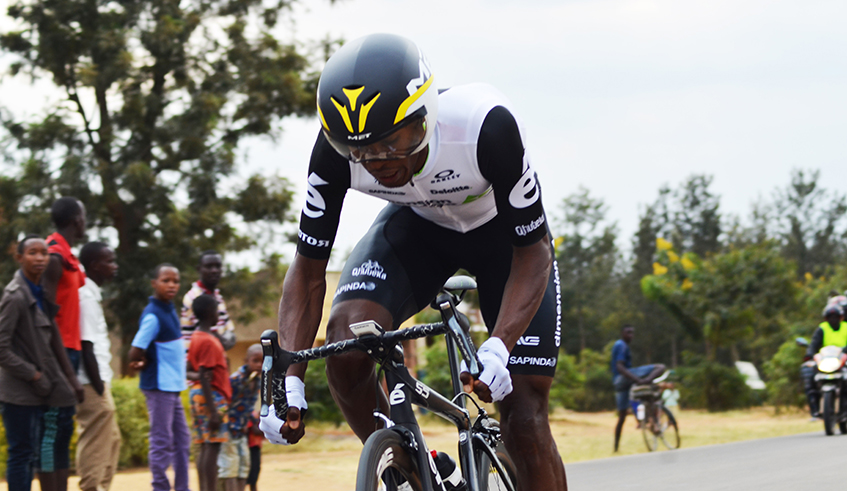 Veteran cyclist Adrien Niyonshuti during a past cycling competition. most of Niyonshutiu2019s family was killed during the 1994 Genocide against the Tutsi. / Sam Ngendahimana.