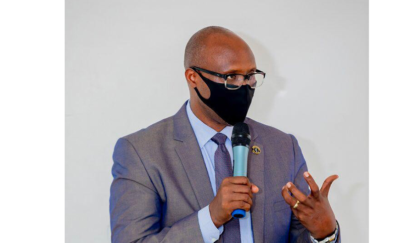 University of Kigali's Vice- Chancellor Gustave Tombola giving his remarks