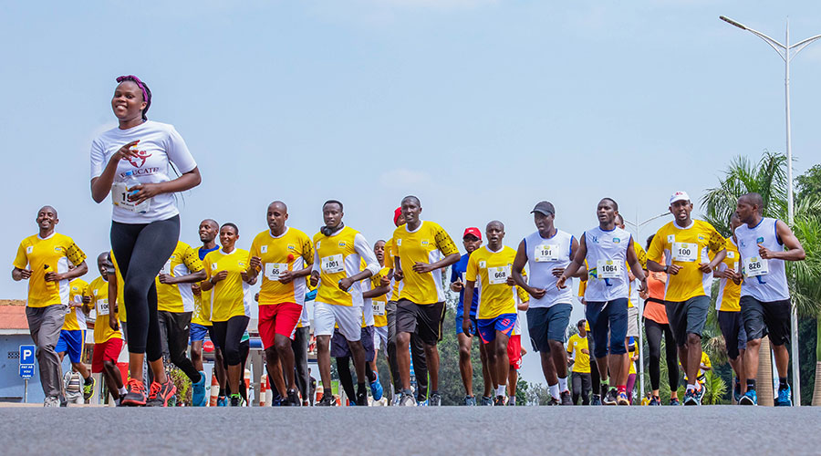 Participants run during the Kigali International Peace Marathon in 2019. The 13th edition of the race will take place on June 20. 