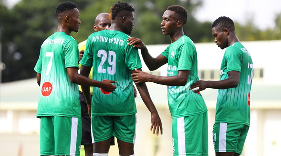 SC Kiyovu players during a past league match at Kigali Stadium. The club has not won the domestic league title since 1993. 