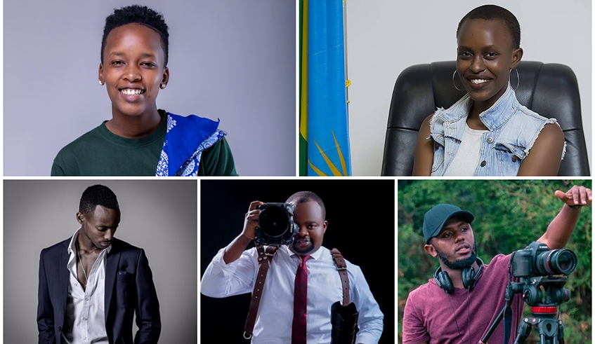 (L-R): Promesse Kamanda, Vestine Kalisa, Frank Axel Nyabagabo,Plaisir Muzogeye and Luqman Mahoro. / Courtesy photos.