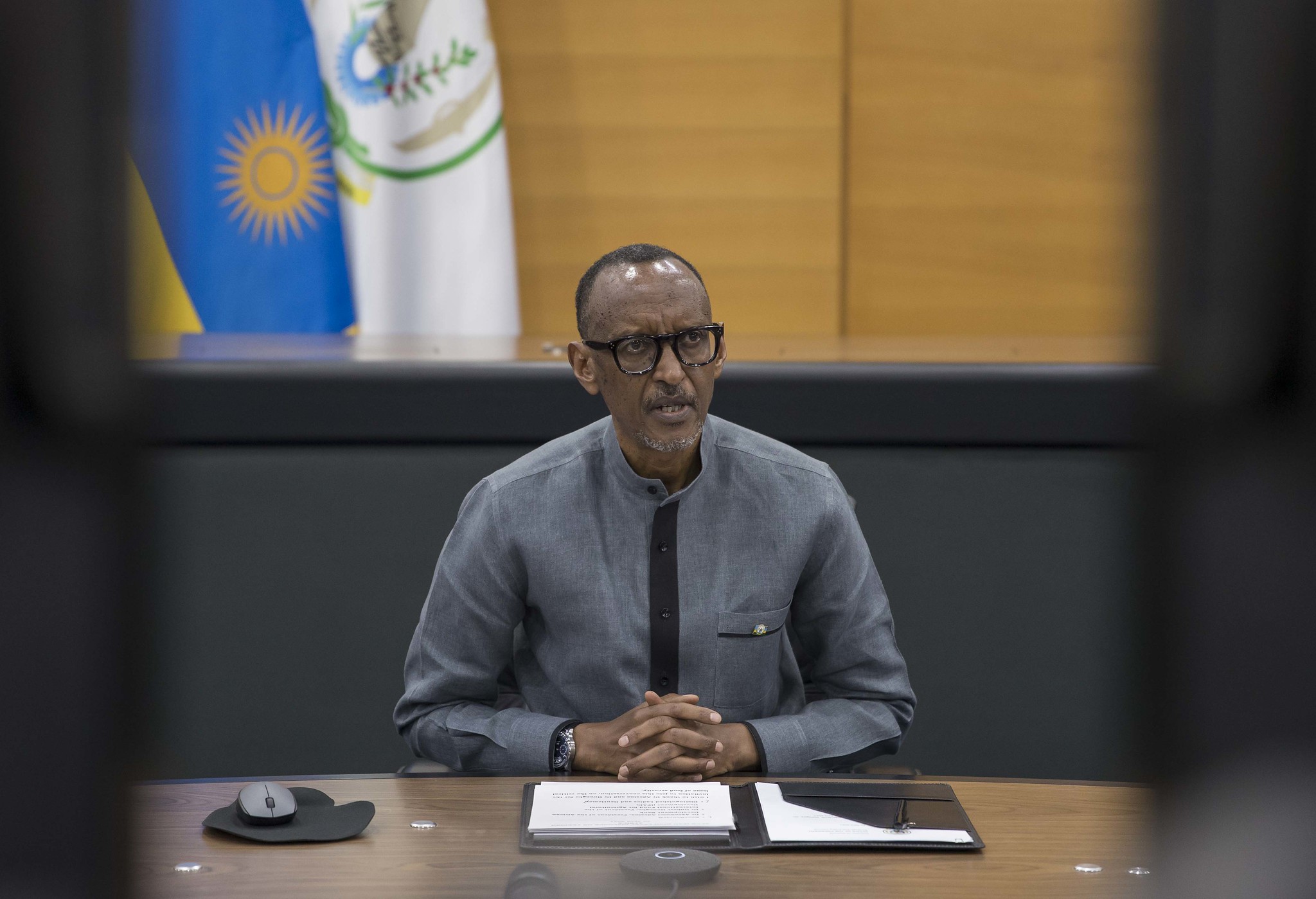 President Kagame addressing virtually the 'Feeding Africa' high level dialogue on Thursday, April 29. In his address, he made a case for improved research in agriculture to boost productivity which will make the continent not only food secure, but also lead to prosperity of households. 
