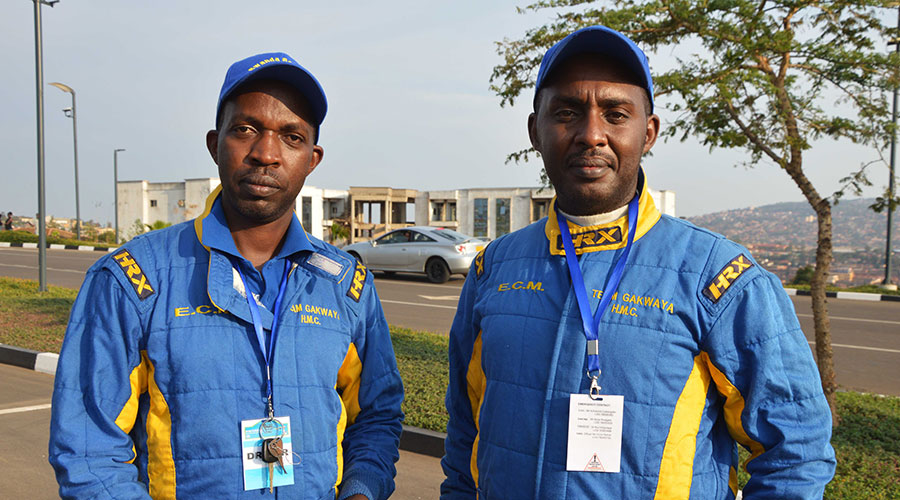 Jean-Claude Gakwaya and his co-driver Jean-Claude Mugabo. 