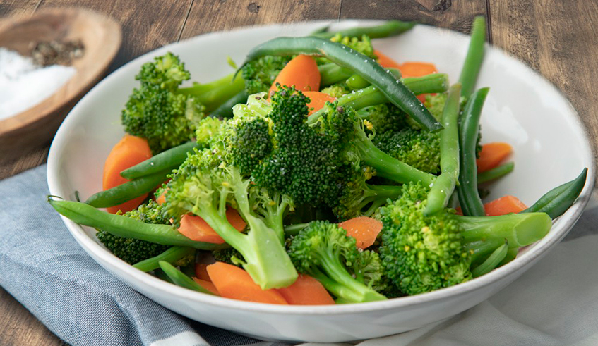 Steaming vegetables preserves colour, flavour and nutrient content.   Photo/ net.