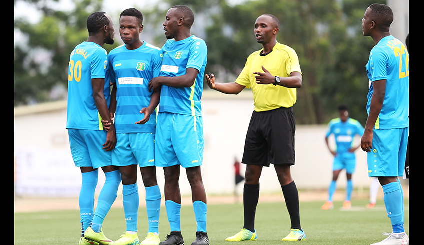 AS Kigali players during a league match against APR FC last year. / Sam Ngendahimana.