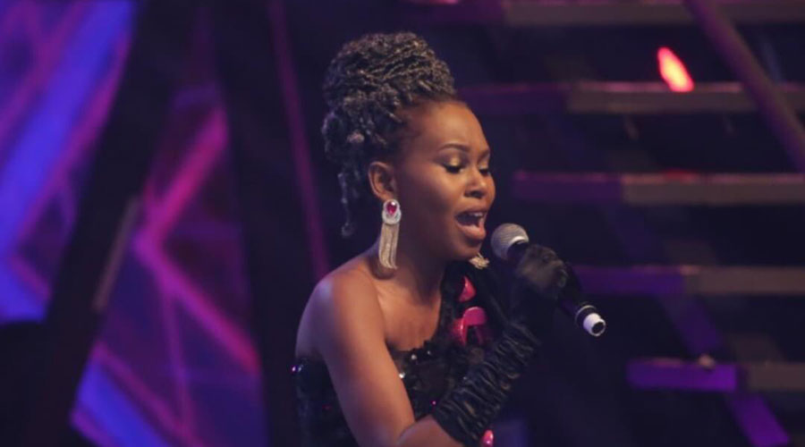 Singer Alyn Sano during the semi-finals of The Voice Afrique Francophone in Abidjan, Ivory Coast. 