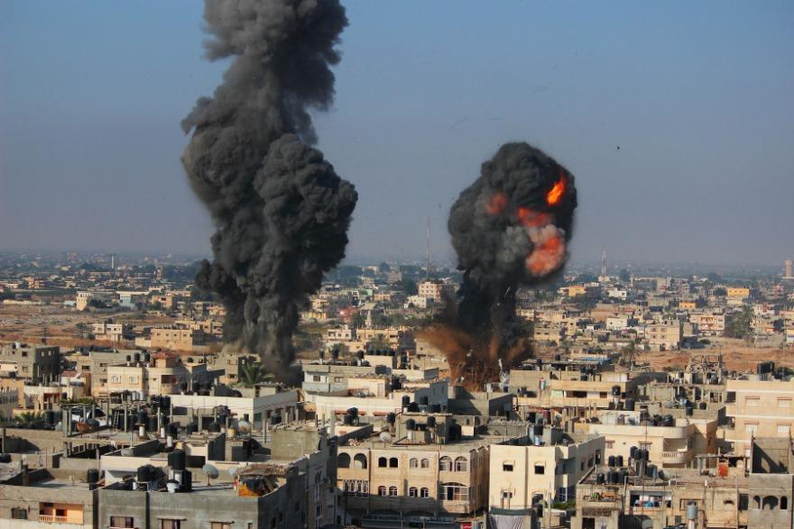 An explosion in Gaza.