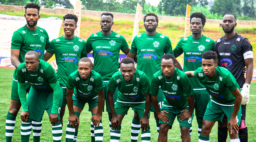 Kiyovu SC players pose for a group photo before their match against Rutsiro. The Mumena based side is out of this yearu2019s title race. 