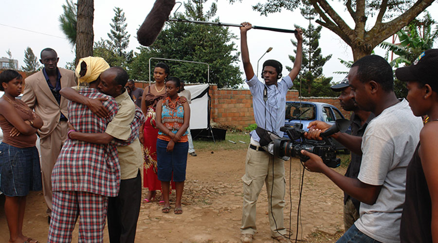 Filmmakers during production. 