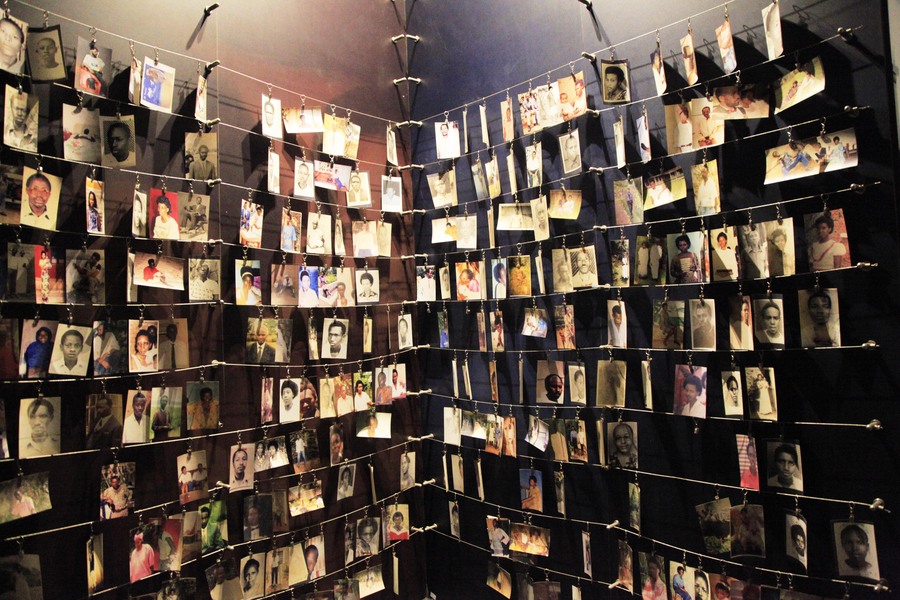 Pictures of victims of the Genocide against the Tutsi archived inside Kigali Genocide Memorial. 