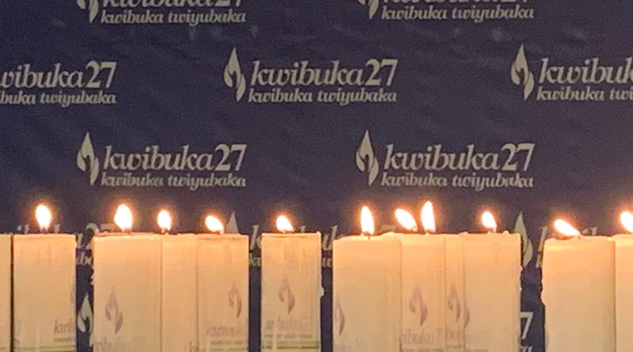 Lighting commemorative candles.