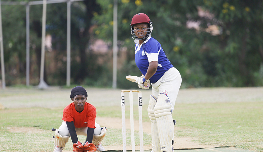 Rachel Ntono, who plays for the national women cricket team during a league tie against White Clouds at Kicukiro oval last year.u00a0 four teams will take part in the Kwibuka T20 tournament slated from June 6-12. / Photo: Courtesy.