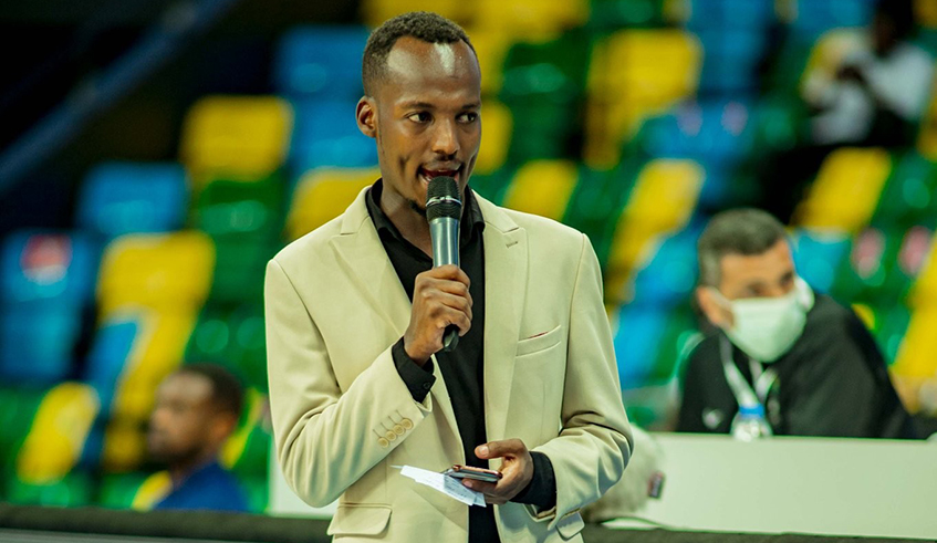 Brian Shema Natete during one of his past emceeing gigs. / Courtesy