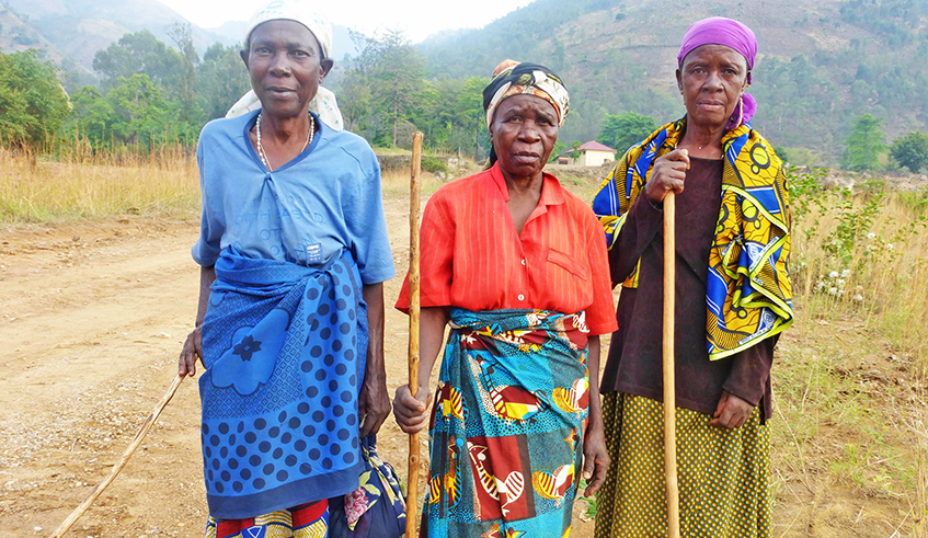 Some of the women senior citizens who benefit from the governmentu2019s support in Rusizi District. / Photo: Sam Ngendahimana.