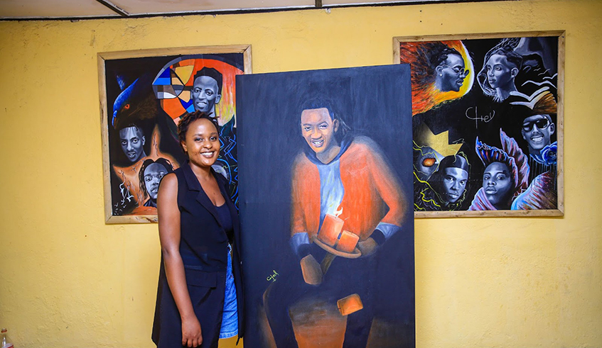 Micheline Teta shows some of her work. The artist will be hosting her first exhibition. 