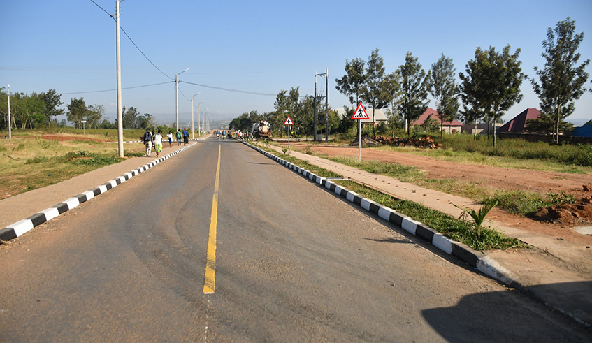 One of the newly-constructed roads under a World Bank-funded project meant to provide better roads, street lighting and drainage in Nyagatare District. / Photo: Sam Ngendahimana.