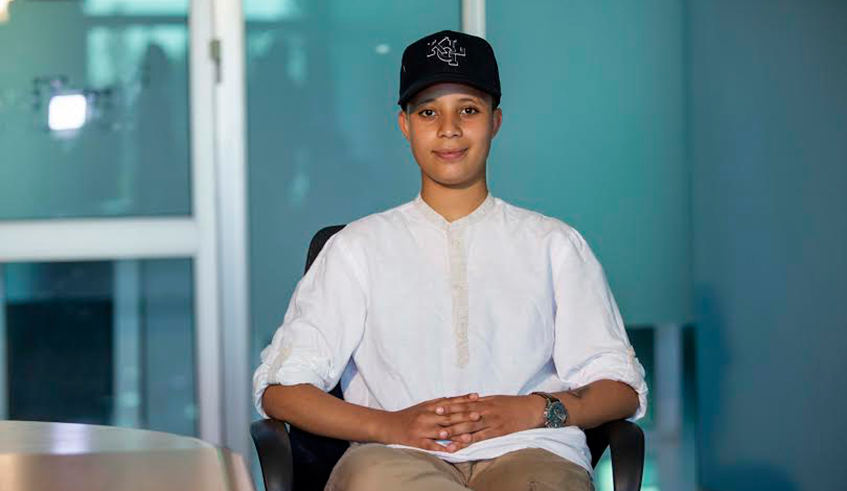 The 19-year-old singer during an interview at The New Times offices. Photo/ Olivier Mugwiza.