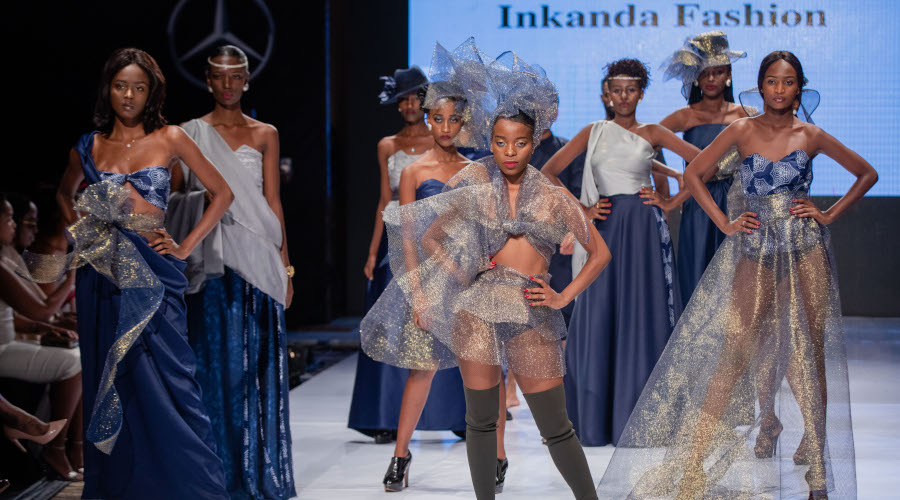 Fashion designs by Inkanda Fashion showcased at the Mercedes Benz Fashion Week Kigali in 2019. The fashion show is returning this year. 