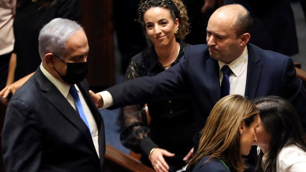 Naftali Bennett (right) ended Benjamin Netanyahu's long tenure in office. 