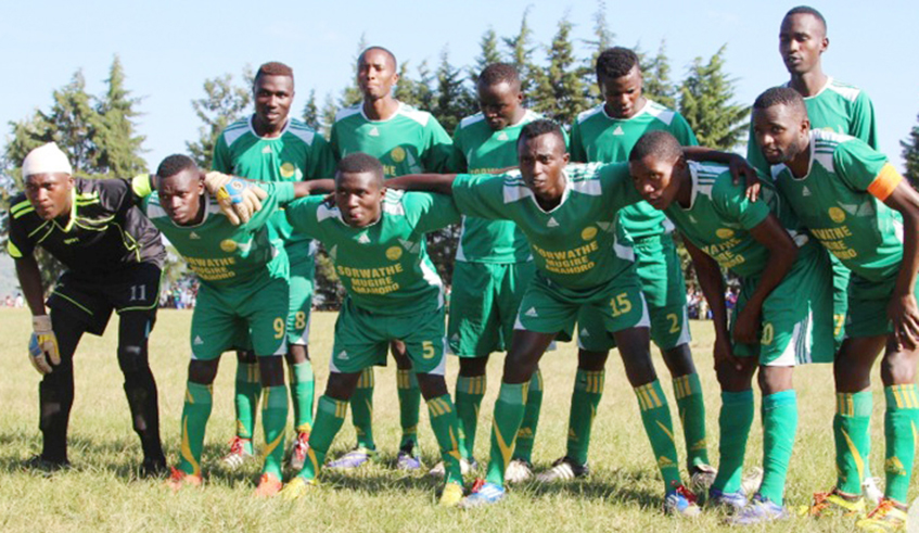 Sorwathe football team pose for a group photo before their match against Rwamagana FC in the second division. / Photo: File.