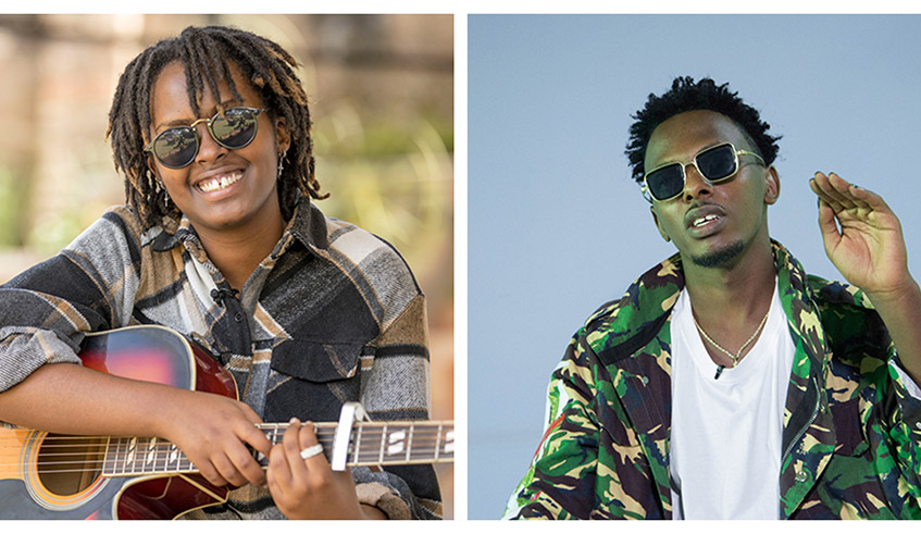 Ariel Wayz  (left) and Juno Kizigenza during  past interviews with The New Times. / File photo