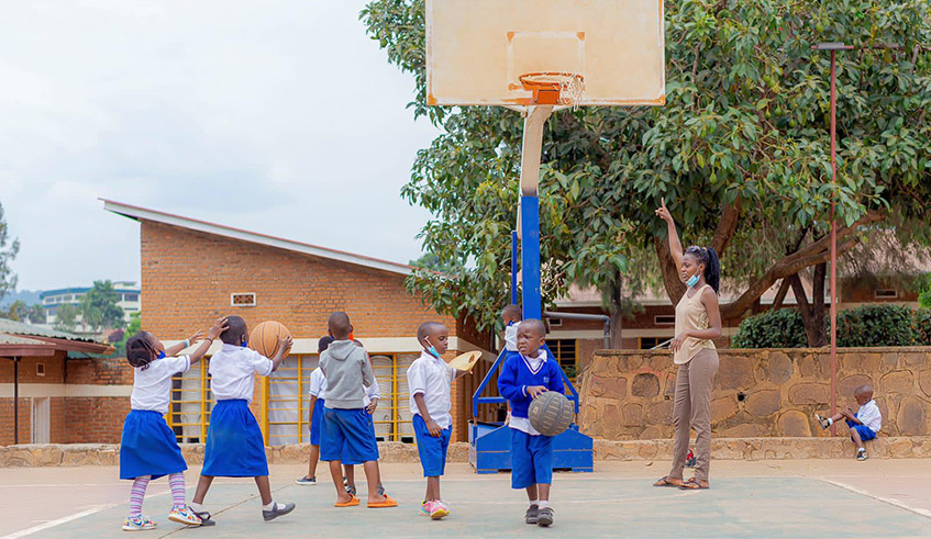 Gisimba Memorial Centreu2019s children during a sports activity. Photos: Yvan Planet